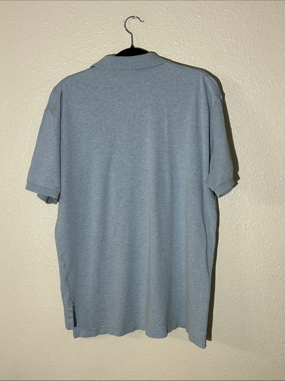 Polo by Ralph Lauren Heather Sky Blue Short-Sleeve Polo with Burgundy Horse Sz L